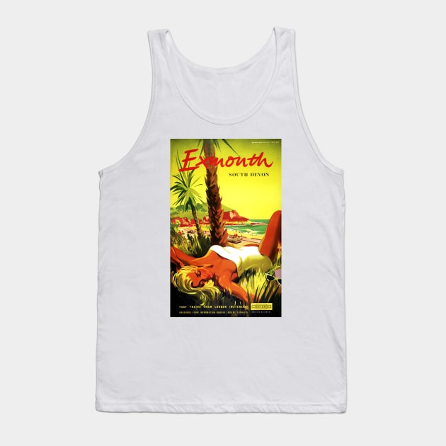 Vintage Travel Poster England Exmouth South Devon Tank Top by vintagetreasure